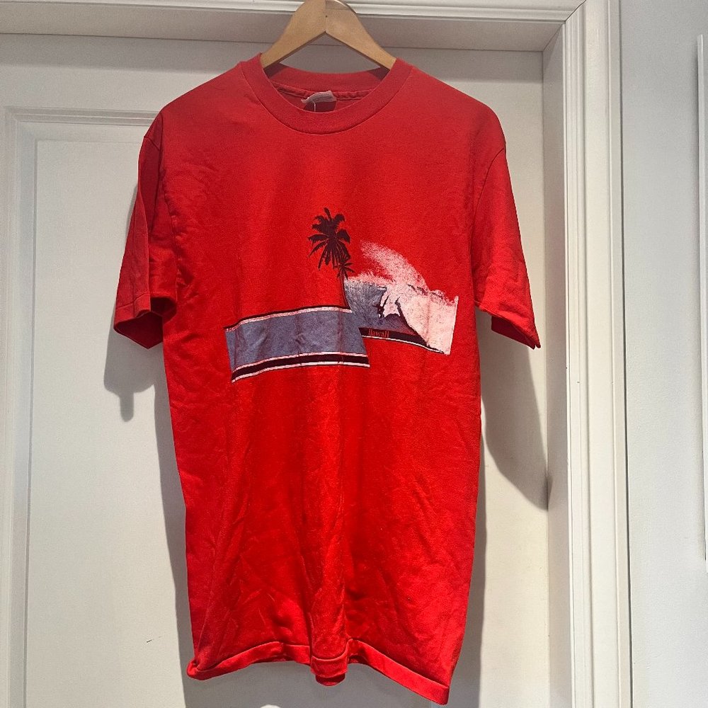 Vintage Hanes Hawaii Graphic T-shirt, Red, Size Large